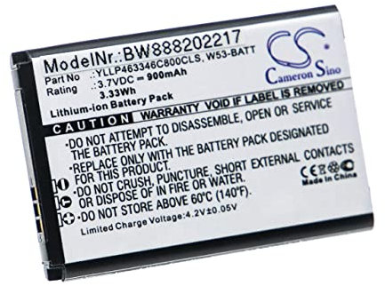 vhbw Akku kompatibel mit Yealink W53, W53P schnurlos Festnetz Telefon (900mAh, 3,7V, Li-Ion)
