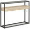 HOMCOM Table Console Table d'appoint Table d'entrée en Verre trempé avec étagère en Bois chêne Clair Plateau en Grille métal Noir