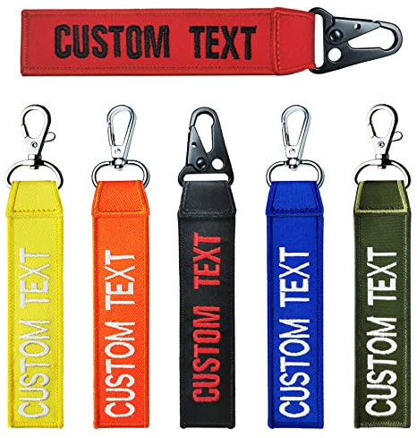 misscase Customized Keychain,Personalized Keychain Custom Name Number Luggage Tag, Key ring Accessories, Embroidery Keyring for Luggage, crate, belt, gear, men women