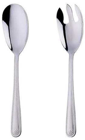 Large 12 Salad Servers Set Serving Spoon Spork 18/10 Stainless Steel - Silver