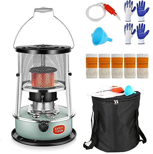 XRDSHY Mobile Petroleum Heizung, Ohne Strom Petroleumofen, Innenräume Petroleumheizung, Tragbarer Petroliumheizer Für Camping Zeltheizung Kochen Notheizung,Blau