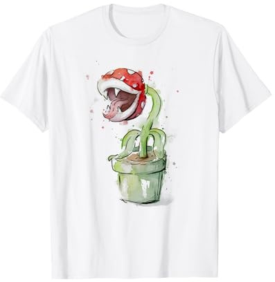 Piranha Plant Retro Videospiel Kunst T-Shirt