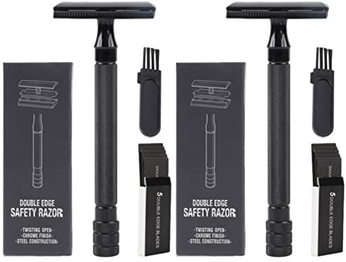 Beaupretty 2Sets Rostfreier Rasierer Männlicher Cutter Trimmerbürste Doppelt für Gesichtsrasur Reiseset Körper Traditionelles Tragbares Tageswerkzeug Hotel Zweischneidig Väter Langer