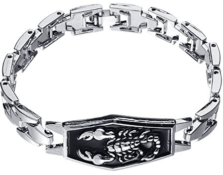 HIJONES Herren Skorpion Punk-Armband aus Edelstahl Einfachheit Coolness Schmuck Geschenke Für Männer Silber