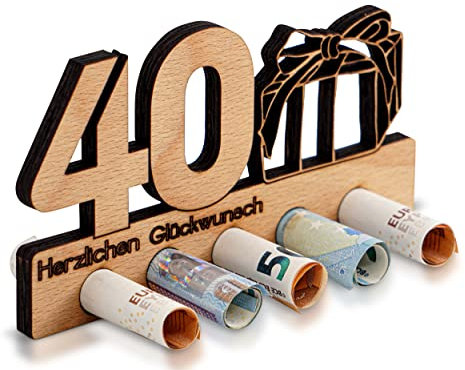 DARO Design - 40. Geburtstag Geldgeschenk Holz