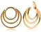 Vankula Ohr Gewichte Flesh Tunnel Weights Hangers 3 Ringe für männer damen Ohrpiercing Gestreckte Schmuck 5mm Gold 1