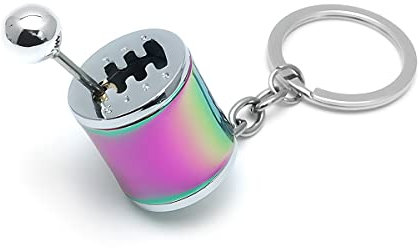 JNNJ Zink-Legierung Autos Shifter Getriebe Modell Schlüsselanhänger, 6-Gang-Schalthebel Schlüsselanhänger Gadgets, Kreatives Zubehör für Autoschlüssel(Bunt)