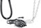 feilok Poignée de Main Couple amitié magnétique BFF Pendentif Homme Femme Collier Chaîne en Acier Inoxydable