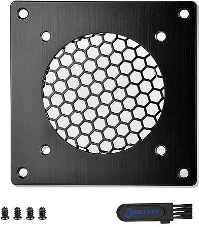 BRIEFCEC Rejilla de ventilación de 80 mm, malla de ventilación para PC, computadora AV, armario electrónico, también incluye accesorios para instalar ventilador de 80 mm (1 juego)