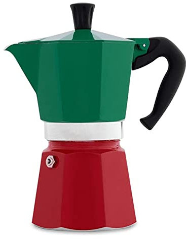 OQHAIR Moka Pot Aluminum Mocha Coffee Maker Filter Stove Top Kit Bar Accessories Household Kit Stove Tools (Color : Green, Size : 300ml) (Green 300ml)