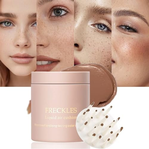 Freckles Air Cushion Freckle Stamp, Simulierte Sommersprossen Natürlicher Sommersprossenstift Falsche Sommersprossen Wasserfest Lang Anhaltend Schnell Trocken für Sommersprossen Makeup(01)