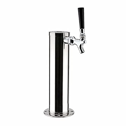 Biggittig Columna de cerveza plateada de 3 pulgadas, grifo único de acero inoxidable, columna de vino, torre de cerveza con grifo