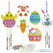 Palwin Ostern Windspiel Bastelset Kinder 12 tlg, Ostern Basteln, Osterbasteln zum Bemalen und Osterdeko, Osterhase Osterküken Karotte Ostereier für Osterdeko Frühling Mädchen Junge