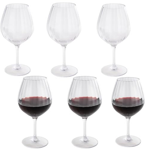 Buddy's Bar - Rotweinglas/Kunststoffbecher aus Tritan Kunststoff 6er Set, transparent, Ø 10,5 cm, H: 21 cm, 600 ml