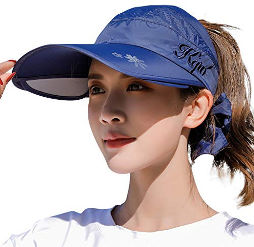 Damen Visor Sonnenhut mit Großer Krempe UV Protection Strand Sportmütze Strandhut Sommerhut,Sonnenvisorhüte für Frauen und Damen UV-Schutz Hut