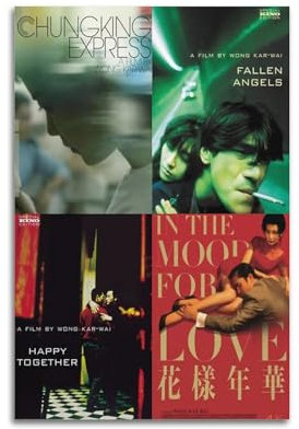 NUSLNG Wong Kar Wai Four klassisches Filmposter, dekoratives Leinwandposter, Wandkunst, Dekor, Wohnen, modern, Familienschlafzimmer, Dekoration, Poster, 30 x 45 cm, ungerahmter Stil