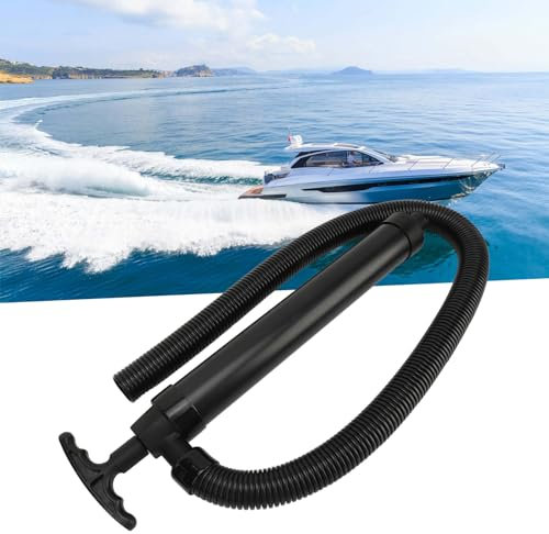Gedourain Pompa dell'Acqua Manuale, Pompa di Sentina Manuale con Tubo Flessibile, Pompa di Sentina Portatile, Pompa di Rimozione dell'Acqua con Potente capacità di Drenaggio per Yacht (Nero)