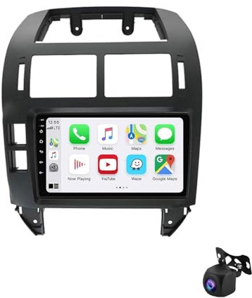 Android 12 Radio Coche Bluetooth para Volkswagen Polo Mk4 IV4 2004-2011 9 Pulgadas Pantalla Táctil Radio Coche con navegación GPS WiFi Bluetooth USB Control del Volante Enlace de Espejo(A,XY2 4Core 1+