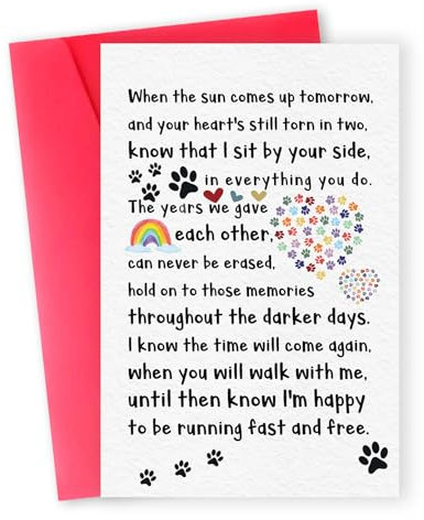 Zyulin Trauerkarte für den Verlust von Haustieren, Hunde-Gedenkgeschenk, Trauerkarte für Haustierverlust