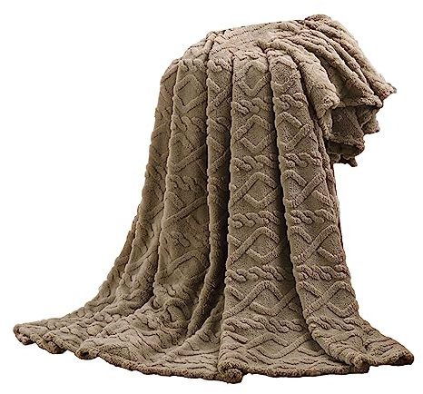 AnnSemo Couverture polaire en fausse fourrure, super confortable et chaude pour lit, canapé, voiture, jeté de Noël pour canapé, couverture en polaire sherpa, 100 x 150 cm