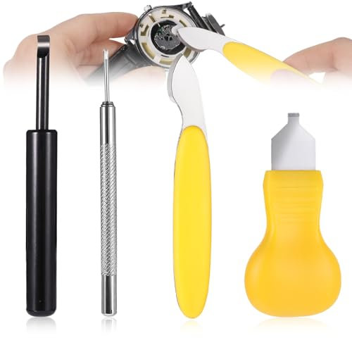 JIYIN Lot de 4 outils de changement de batterie pour montre - Ouvre-boîtier de montre - Outil de retrait de boîtier de montre - Ouvre-boîtier - Outil pour retirer les couvercles de montre