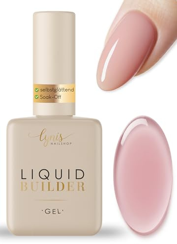 Liquid Builder Gel als Builder in a Bottle Gel für Nägel 10ml · SOFT NATURE ROSE · Aufbaugel aus der Flasche für Naturnagelverstärkung & Aufbau · Lynis-Nailshop.de