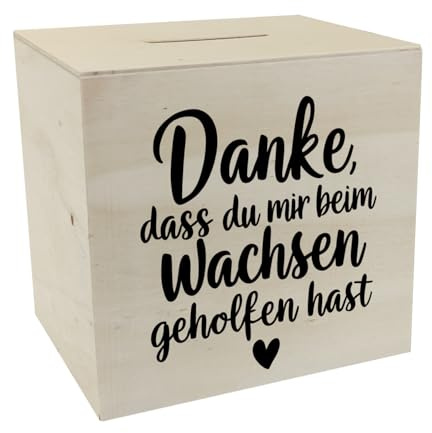 Dankeschön Spardose aus Holz mit Herz und Spruch Lustige Sparbüchse für Erzieher oder Lehrer