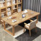 Konferenztische aus Massivholz für 4–8 Personen, Großer Bürotisch mit Massivholzbeinen, Geeignet für Büros, Besprechungsräume und Seminare(Beige,120x80x75cm/47x32x30in)