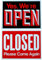 Grande Open Closed Business Sign Metal Sign Wall Decor 30,5 x 20,3 cm