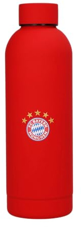 FC Bayern München I Edelstahlflasche I Trinkflasche I 0,5 l I Rot I Schule I Kindergarten I Fußball