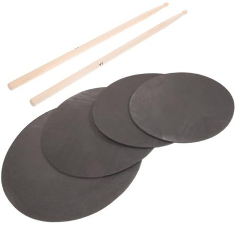 Schlagzeug Übungspad Satz für Drummer, Leise Foams Schwarz | 1 Satz, Portable und Leicht, Tear Resistant, Ergonomisches Design, für Practice und Professional Use