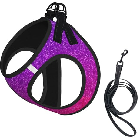 Hundeweste mit Farbverlauf, Pailletten-Glitzerprint, weich, verstellbar, Einstiegsweste für Welpen, ideal für Spaziergänge im Freien mit Leine