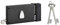 THIRARD - Serrure horizontale en applique 4 gorges à tirage pour porte d'entrée, droite, axe 70mm, 140x82mm, noir, 2 clés