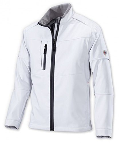 BP 1868-572-21-4XL Herren-Softshell-Jacke, Stehkragen, Frontreißverschluss, 300,00 g/m² 100% Polyester, weiß/hellgrau, 4XL