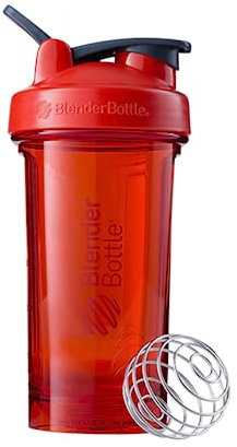 BlenderBottle Pro24 Tritan Trinkflasche mit BlenderBall, optimal geeignet als Eiweiß Shaker, Protein Shaker, Wasserflasche, BPA frei, skaliert bis 500 ml, Fassungsvermögen 710 ml, rot