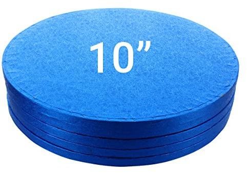 Culpitt Cake Boards, Dark Blue 10 Cake Drum, Round 10 Inch (254mm) 0.5 Inch (13mm) Thick - Pack of 5