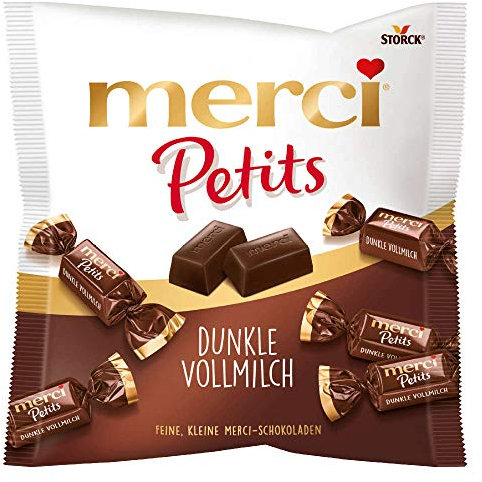 merci Petits Dunkle Vollmich, feine Pralinen aus herber Sahneschokolade, 125g