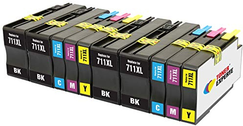 TONER EXPERTE® 10 XL Druckerpatronen kompatibel für 711 711XL DesignJet T520 T120 CZ129A CZ130A CZ131A CZ132A | hohe Kapazität
