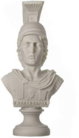 Alexander der Große von Mazedonien mit Helmbüste Griechische Statue Abbildung 19cm