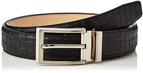 Anthoni Crown Herren Ledergürtel Gürtel, Schwarz, 105