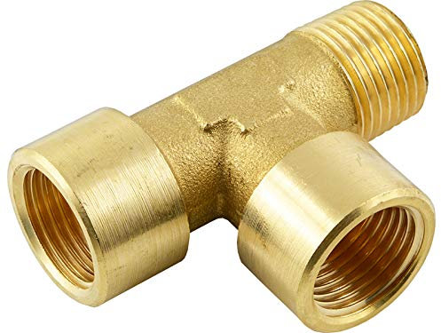 Fittingteile - T-Stück Innen-Innen-Außengewinde Druckluft Wasser Sanitär Fittinge (Werkstoff: Messing - Gewindegröße: R 1)