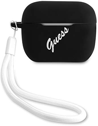 Guess Silicone Vintage Hülle für GUACAPLSVSBW AirPods Pro Cover Schwarz und weiß 55841