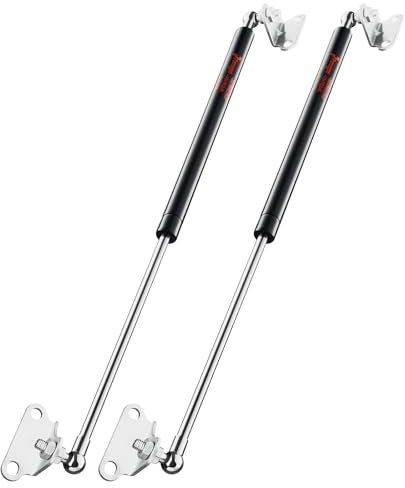 PAMAGOO 50,8 cm Gasdruckfeder 90,7 kg 890 N pro Requisite, Gasstoßdämpfer mit L-Typ-Halterungen für robuste Bettkasten-Deckel, Fenster, Kellerbodentür (2 passend für 84,9–97,5 kg Gewichte)