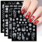 4 Blatt Weihnachten Nagelsticker Selbstklebend Nagelaufkleber, 5D Schneeflocken Aufkleber Nagel Kunst Abziehbilder für Frauen Mädchen DIY Nagel Art Dekorationen