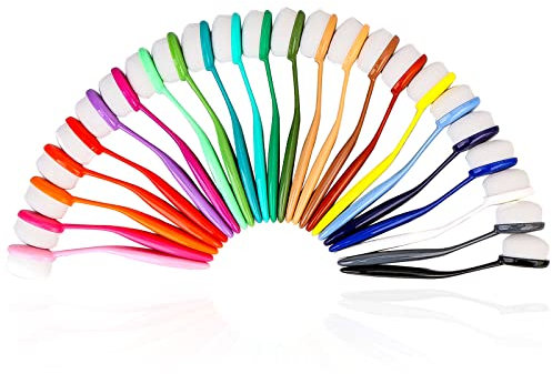 Yoseng 24 Pack Ink Blending Brushes Blenders,Ink Blending Tool for Card Making,Craft Broad Application Assortment Paper Crafter Color Code Handle (Brush Head Size 0.85 Inches)