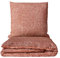 Leonado Vicenti 4tlg. Bettwäsche Microfaser Set 135x200 Apricot Rot Meliertes Einfarbig Bettbezug Kissenbezug 80x80 cm mit Reißverschluss