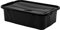 goodsforbusiness Aufbewahrungsbox + Deckel L38,5 x B24,5 x H11,1cm, 7 Liter Transportbox schwarz | Lebensmittelbox lebensmittelgeeignet Kunststoffbehälter Lagerbox stapelbar Wäschebox