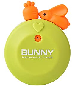 Kitchen Timer,Bunny 60 Minutes/1 Hour Count Down Alarm Reminder Egg Timers White Square Wind Up Mechanical Timer for Baking Boiling Eggs Cooker Teachers Kids
