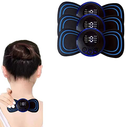 Mini zervikale Massagegerät,Tragbares elektrisches Nackenmassagegerät,Lymphdrainage Massagegerät,für Körper-Muskel-Schmerzlinderung und Muskel-Entspannungsaufkleber(Ohne Fernsteuerung)