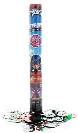 Party Factory `Miraculous´ Party Popper 1er Set, 40 cm Konfettikanone mit bunt schimmerndem Konfetti, bis zu 8 m Flughöhe
